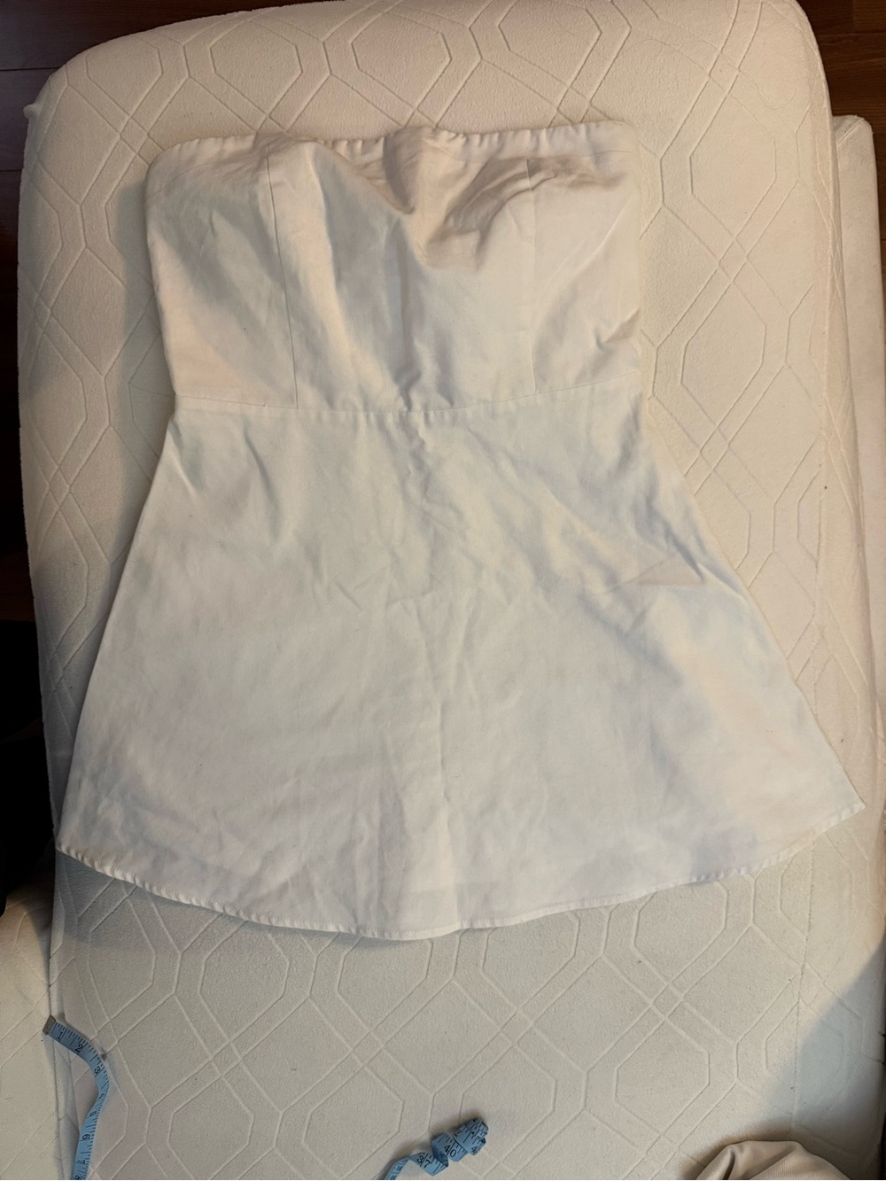Altar'd State White Strapless Peplum mini dress with bow size M